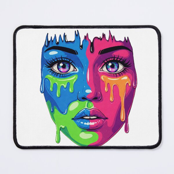Item preview, Psychedelic Dripping Paint Portrait – Vibrant Surreal Pop Art Face Illustration designed and sold by MalPhiri.