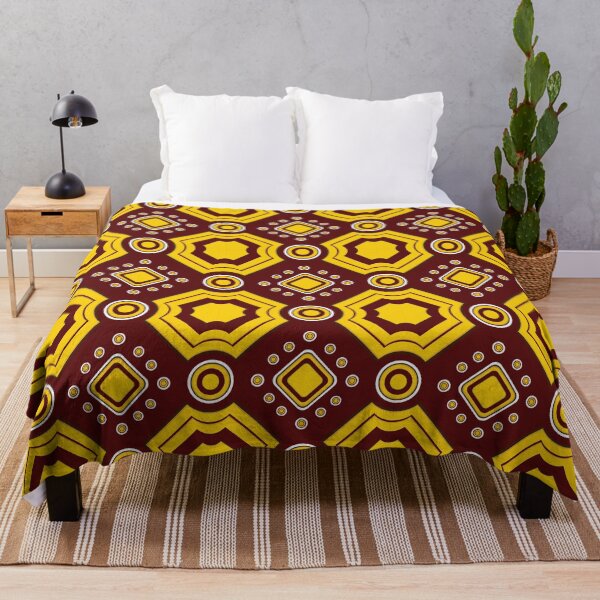 Item preview, Bohemian repeat print in deep red and gold, blending bold tribal elegance with modern charm designed and sold by zephstudoartist.