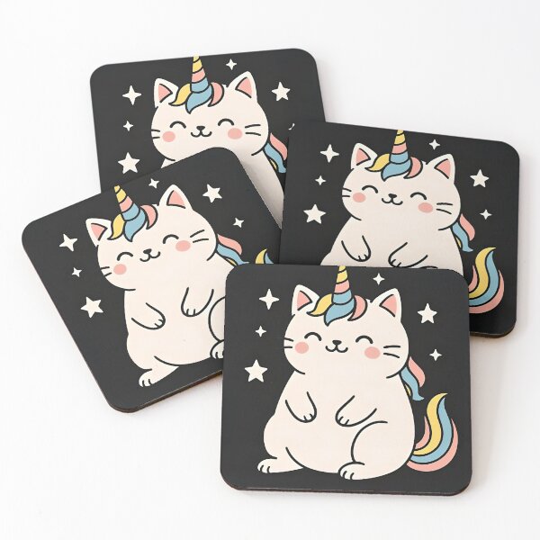 Item preview, Cute Chubby Caticorn with Rainbow Horn and Stars designed and sold by Amr Siam.