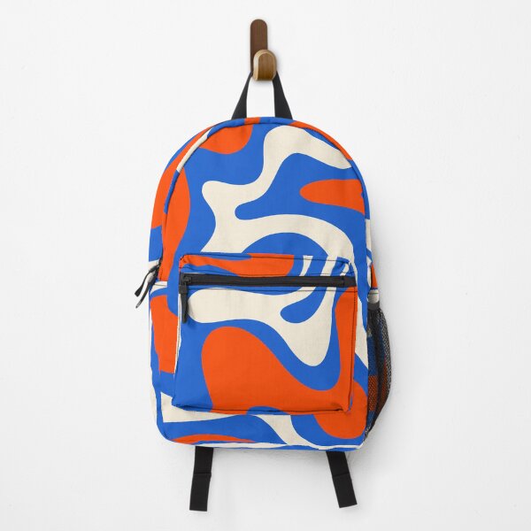 Item preview, Retro Liquid Swirl Bold Vibrant Blue and Orange Abstract Pattern 2 designed and sold by kierkegaard.