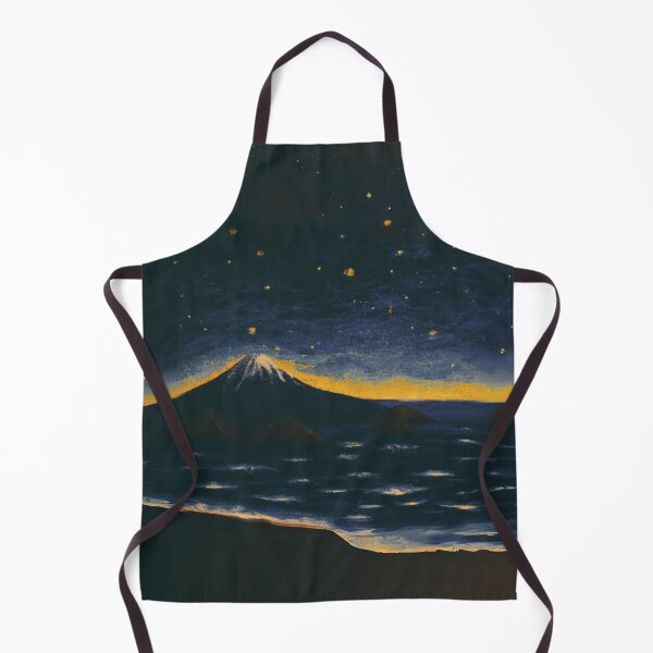 Item preview, The Starry Night of sea and fuji mountain in dark grey designed and sold by MerryCrown.