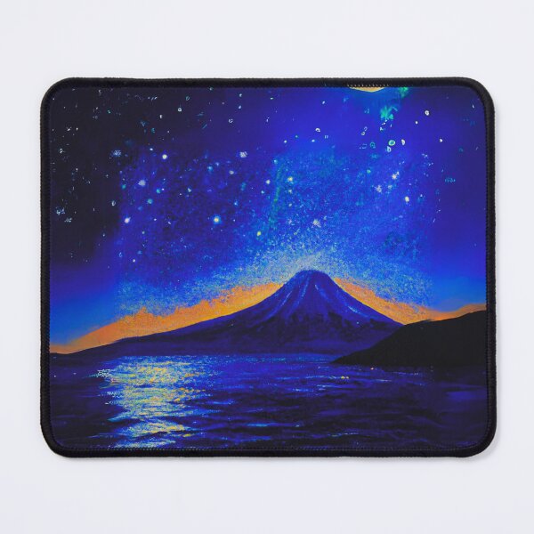 Item preview, The Starry Night of sea and fuji mountain with a full moon designed and sold by MerryCrown.