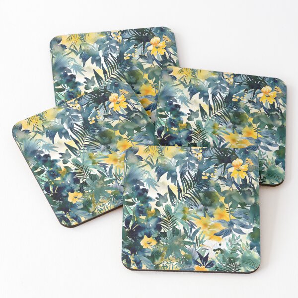 Item preview, Dreamlike Jungle Watercolor Pattern on Fabric  designed and sold by CheerForGoods.