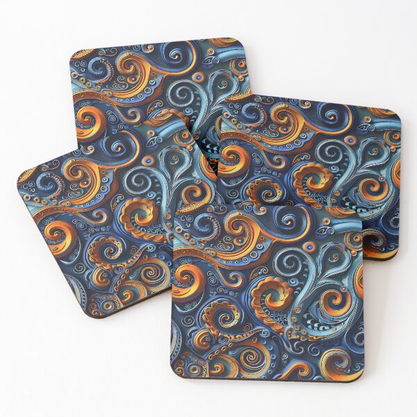 Item preview, paisley textile design fills the frame with its elaborate curving forms and swirling spirals.  designed and sold by CheerForGoods.