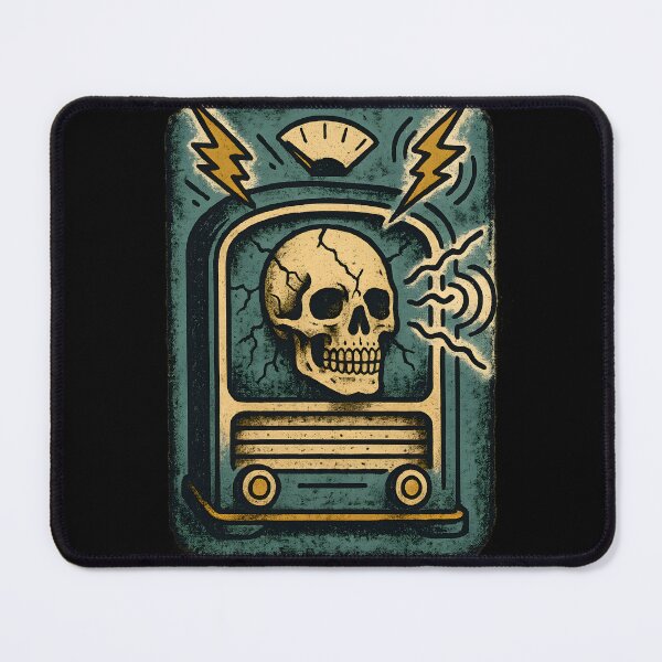 Item preview, Radio Skull – Lightning Signal with Vintage Vibes designed and sold by Shoot-The-Moon.
