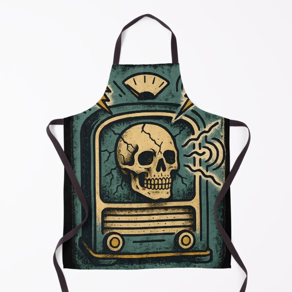Item preview, Radio Skull – Lightning Signal with Vintage Vibes designed and sold by Shoot-The-Moon.
