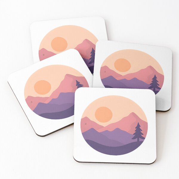 Item preview, Minimalist mountain landscape at sunset designed and sold by AlphaAutomation.