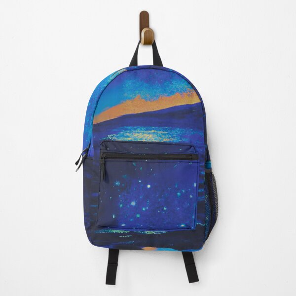 Item preview, A blue Starry Night of sea and fuji mountain with a full moon designed and sold by MerryCrown.