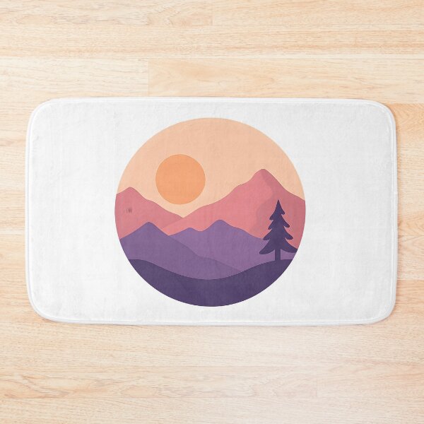 Item preview, Minimalist mountain landscape at sunset designed and sold by AlphaAutomation.