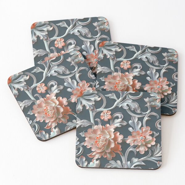 Item preview, Striking Chinese Silk Damask Exquisite Qing Dynasty inspired Floral  designed and sold by CheerForGoods.