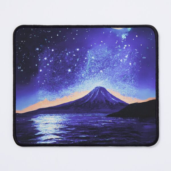 Item preview, A purple Starry Night of sea and fuji mountain with a full moon designed and sold by MerryCrown.