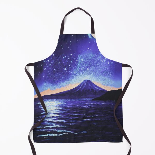 Item preview, A purple Starry Night of sea and fuji mountain with a full moon designed and sold by MerryCrown.
