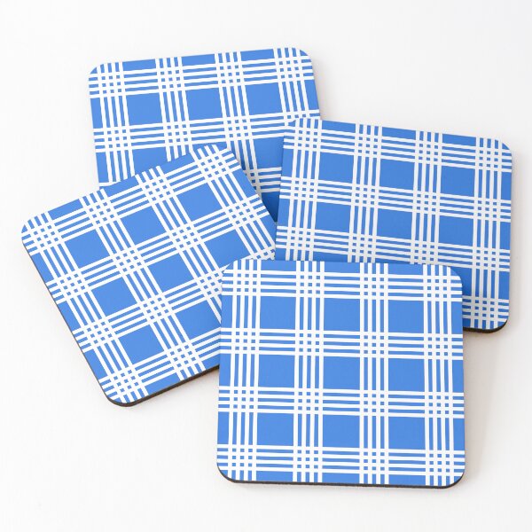 Item preview, Cocktail Party Grid plaid Blue white designed and sold by Designsbyluzia.