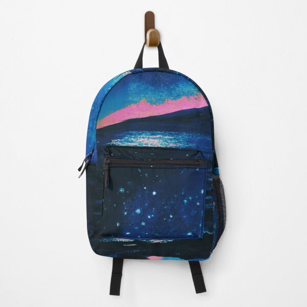 Item preview, The Starry Night of sea and fuji mountain with a pink full moon designed and sold by MerryCrown.