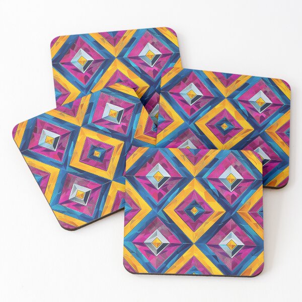 Item preview, Mesmerizing Geometric Fabric Pattern Showcasing a Bold Color Scheme designed and sold by CheerForGoods.