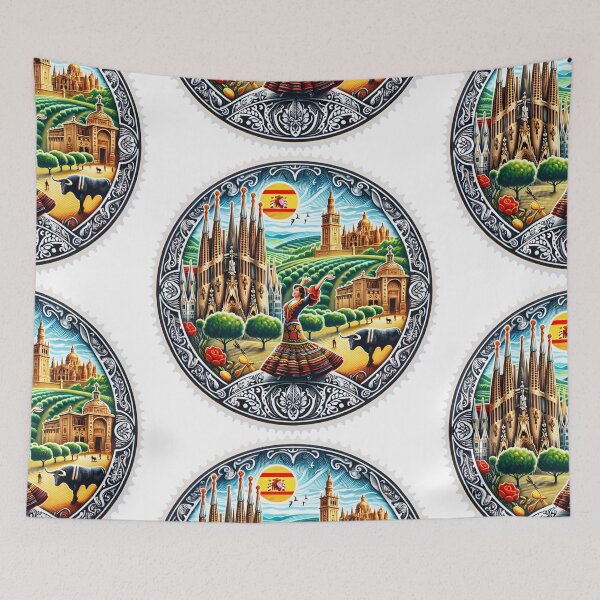 Item preview, Sunlit Spain: Land of Passion and Fiesta - Stamp designed and sold by StampGPT.