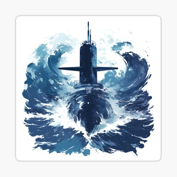 Item preview, Powerful Submarine Splash – Bold Symmetrical Ocean Graphic designed and sold by Windy-market.