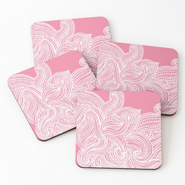 Item preview, Pink shades paisley floral pattern print designed and sold by SpinklyCreations.
