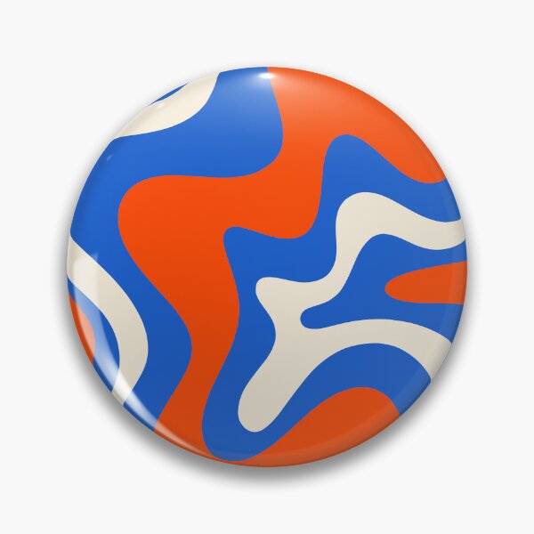 Item preview, Retro Liquid Swirl Bold Vibrant Blue and Orange Abstract Pattern designed and sold by kierkegaard.