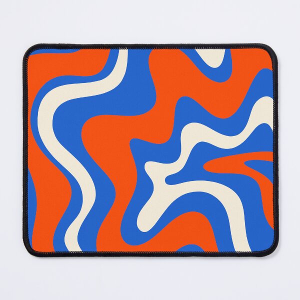 Item preview, Retro Liquid Swirl Bold Vibrant Blue and Orange Abstract Pattern designed and sold by kierkegaard.