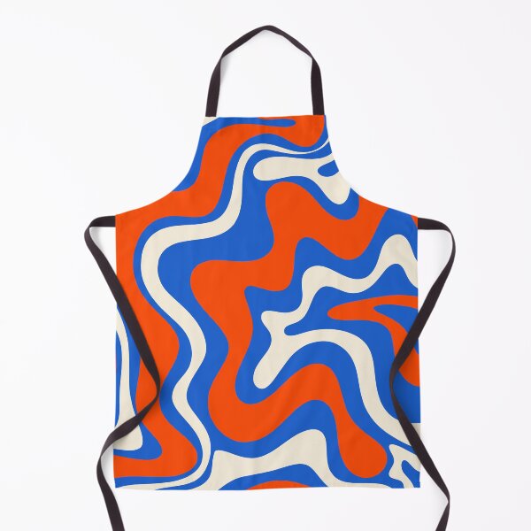 Item preview, Retro Liquid Swirl Bold Vibrant Blue and Orange Abstract Pattern designed and sold by kierkegaard.