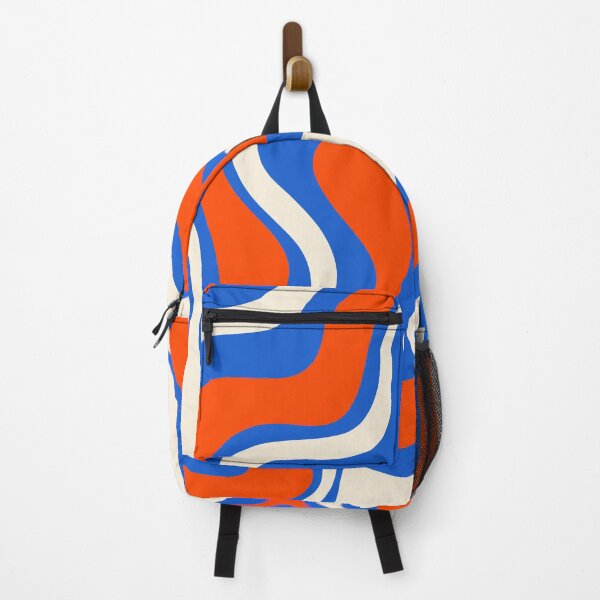 Item preview, Retro Liquid Swirl Bold Vibrant Blue and Orange Abstract Pattern designed and sold by kierkegaard.
