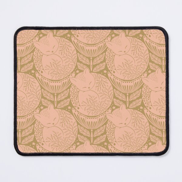 Item preview, Folk cat sleeping in a flower - soft green and blush pink designed and sold by OzdeBayer.