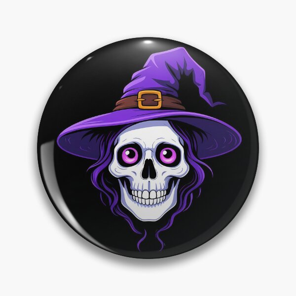 Item preview, Witch skull with a crooked purple hat, bubbling cauldron eyes designed and sold by EnigmaVoid.