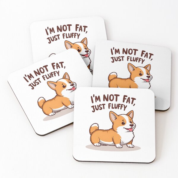 Item preview, Funny “I’m Not Fat, Just Fluffy” Corgi Dog Design – Cute Chubby Puppy Illustration for Dog Lovers designed and sold by KantaponEarth.