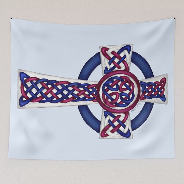 Item preview, Red White and Blue Celtic Cross designed and sold by Tres Corda Designs.
