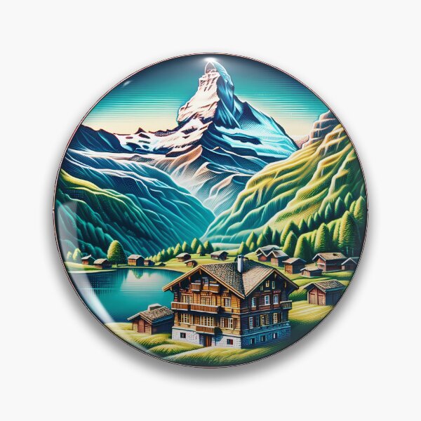 Item preview, Stunning Switzerland: Where Peaks Touch the Sky - Stamp designed and sold by StampGPT.