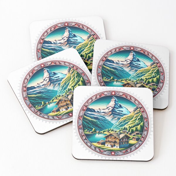 Item preview, Stunning Switzerland: Where Peaks Touch the Sky - Stamp designed and sold by StampGPT.