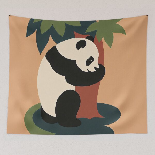 Item preview, Panda Hug – Vintage Zoo Poster Reimagined designed and sold by Shoot-The-Moon.