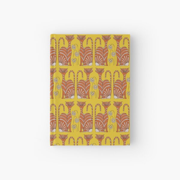 Retro Ginger Cats in Yellow Hardcover Journal