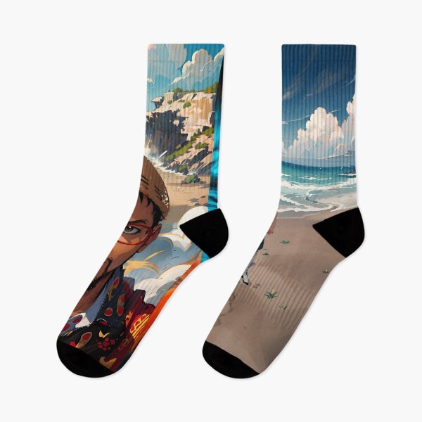 Item preview, Man Standing on Florida Beach with Ocean Waves designed and sold by houta.