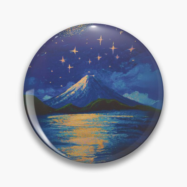 Item preview, The Starry Night with full moon of sea and fuji mountain designed and sold by MerryCrown.