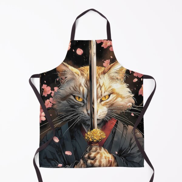 Item preview, Animal Cherry Blossom Samurai Cat Warrior Holding Sword Fierce Focus designed and sold by gamalruginaq.