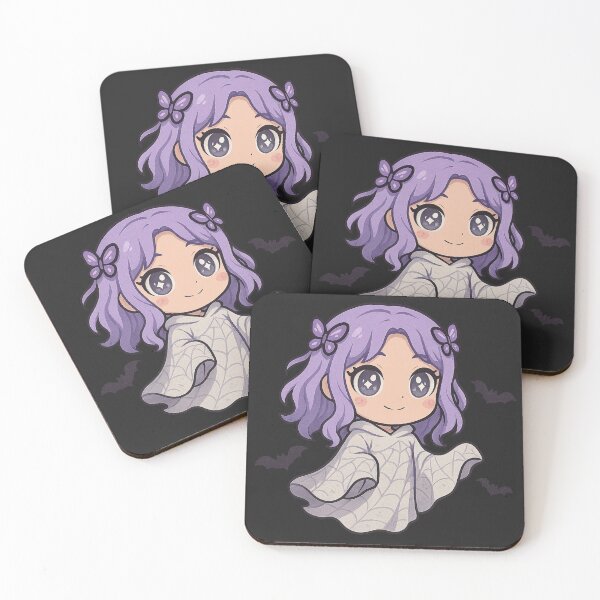 Item preview, Haunted Ghost Girl – Chibi Pastel Ghost with Butterfly Clips & Bats designed and sold by ColorSplash123.