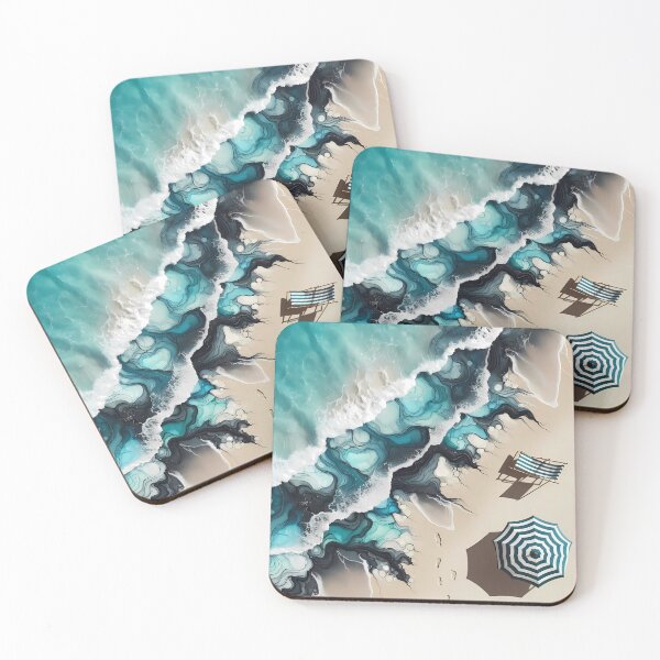 Item preview, Teal ink spill designed and sold by Vibranta Studio.