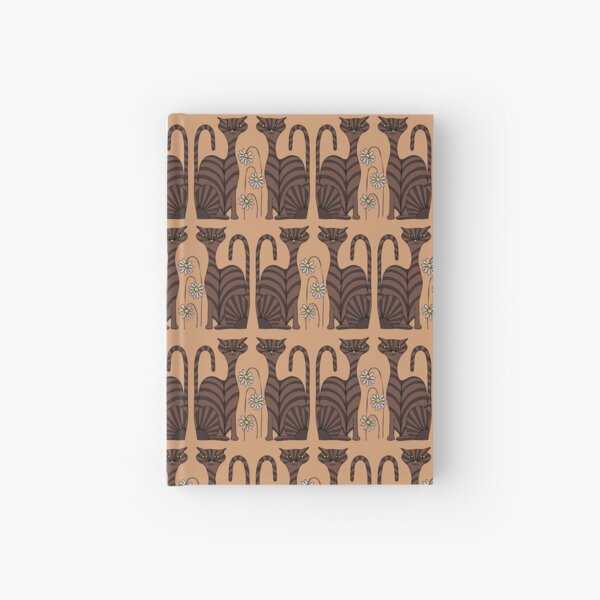 Retro Tabby Cats in Apricot Hardcover Journal