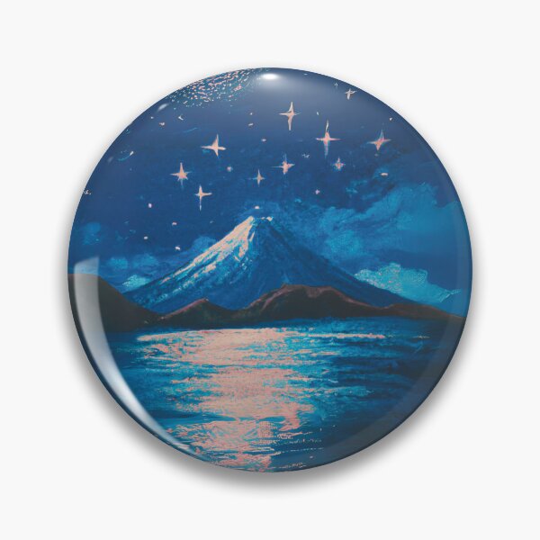 Item preview, A bright Starry Night with full moon of sea and fuji mountain designed and sold by MerryCrown.