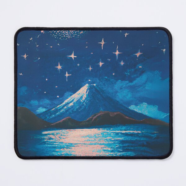 Item preview, A bright Starry Night with full moon of sea and fuji mountain designed and sold by MerryCrown.