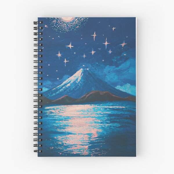 Item preview, A bright Starry Night with full moon of sea and fuji mountain designed and sold by MerryCrown.