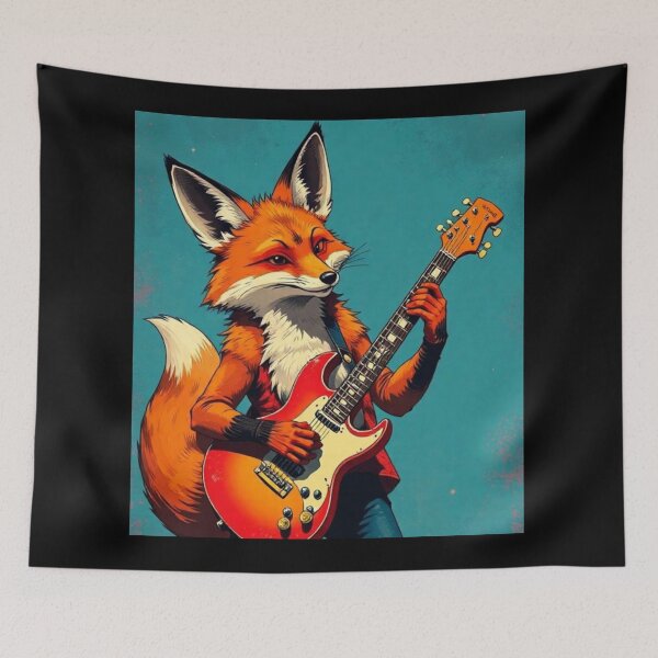 Item preview, Cute fox playing  guitar  designed and sold by Dogandesighn.
