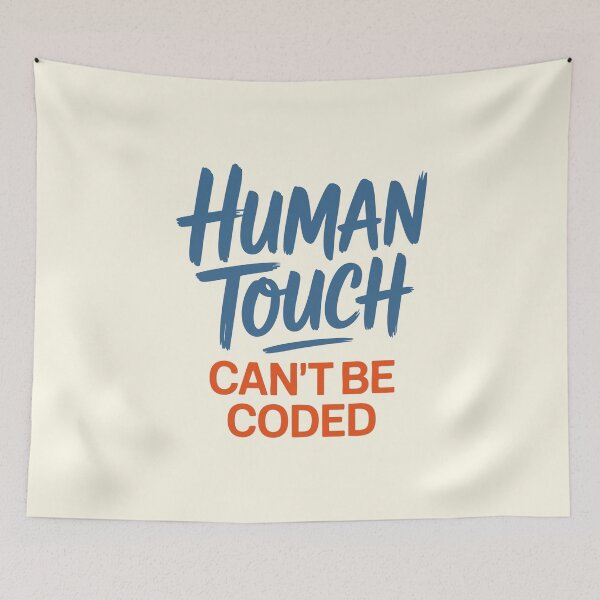 Item preview, Human Touch Can’t Be Coded – Anti-AI Tech Statement designed and sold by GosiaArtGarden.