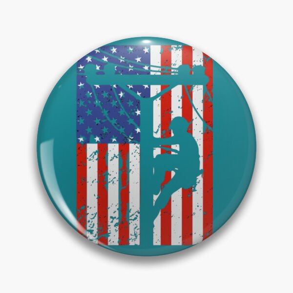 Item preview, US Electrician Lineman Climbing Flag of America designed and sold by Miumed.
