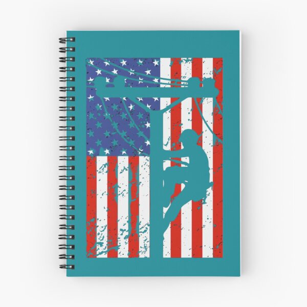 Item preview, US Electrician Lineman Climbing Flag of America designed and sold by Miumed.
