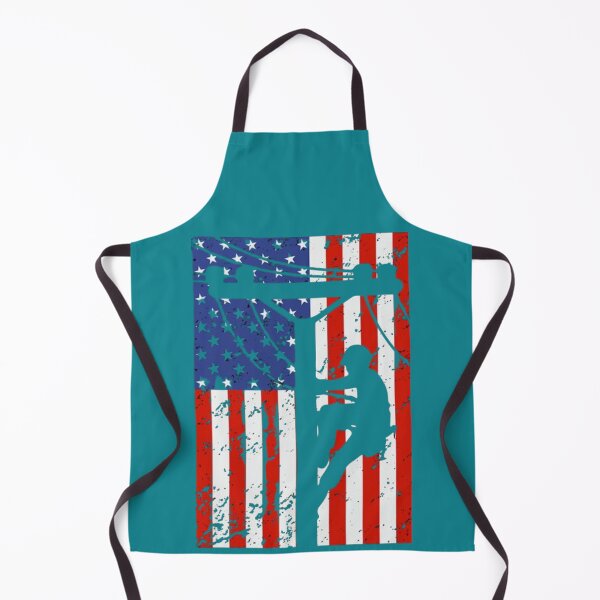 Item preview, US Electrician Lineman Climbing Flag of America designed and sold by Miumed.