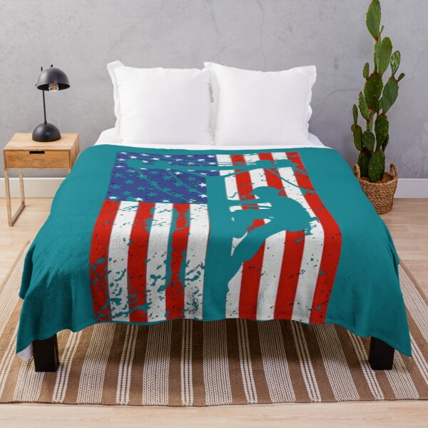 Item preview, US Electrician Lineman Climbing Flag of America designed and sold by Miumed.