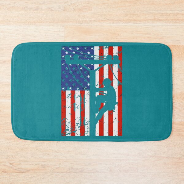 Item preview, US Electrician Lineman Climbing Flag of America designed and sold by Miumed.